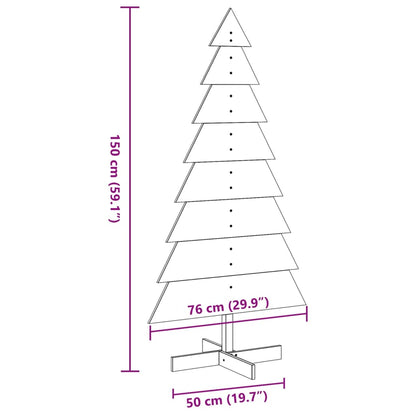 Wooden Christmas Tree for Decoration 150 cm Solid Wood Pine