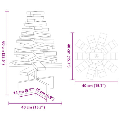 Wooden Christmas Tree for Decoration 60 cm Solid Wood Pine