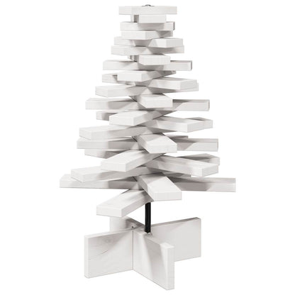 Wooden Christmas Tree for Decoration White 60 cm Solid Wood Pine