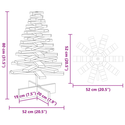 Wooden Christmas Tree for Decoration 80 cm Solid Wood Pine