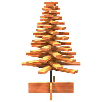 Wooden Christmas Tree for Decoration Wax Brown 80 cm Solid Wood Pine