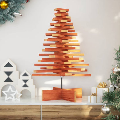 Wooden Christmas Tree for Decoration Wax Brown 80 cm Solid Wood Pine