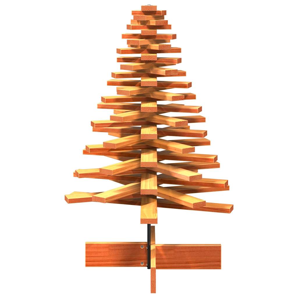 Wooden Christmas Tree for Decoration Wax Brown 100 cm Solid Wood Pine