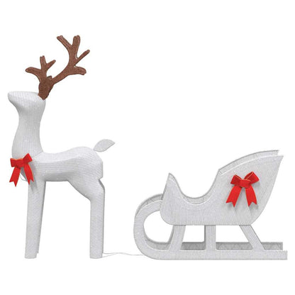 Christmas Decoration Reindeer and Sleigh 100 LEDs Cold White