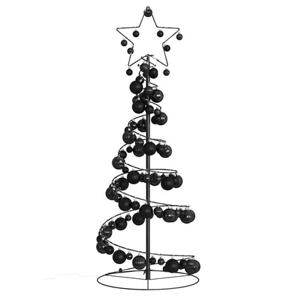 Christmas Tree Light Cone with Baubles 80 LEDs Warm White 120 cm