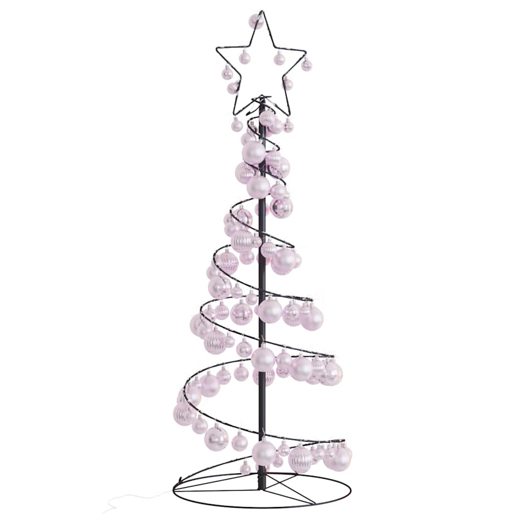 Christmas Tree Light Cone with Baubles 80 LEDs Warm White 120 cm