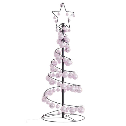 Christmas Tree Light Cone with Baubles 80 LEDs Warm White 120 cm