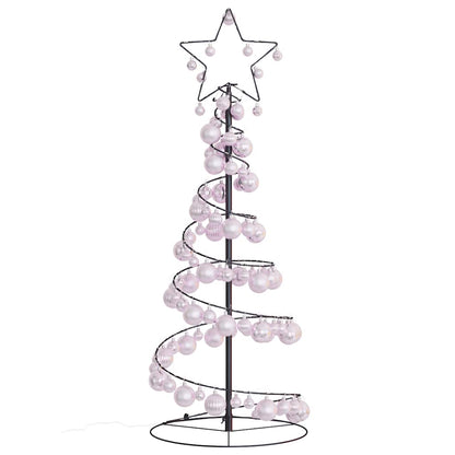 Christmas Tree Light Cone with Baubles 80 LEDs Warm White 120 cm