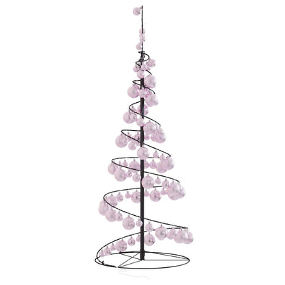 Christmas Tree Light Cone with Baubles 80 LEDs Warm White 120 cm