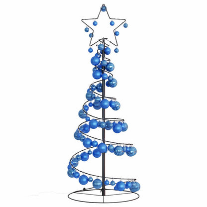 Christmas Tree Light Cone with Baubles 80 LEDs Warm White 120 cm