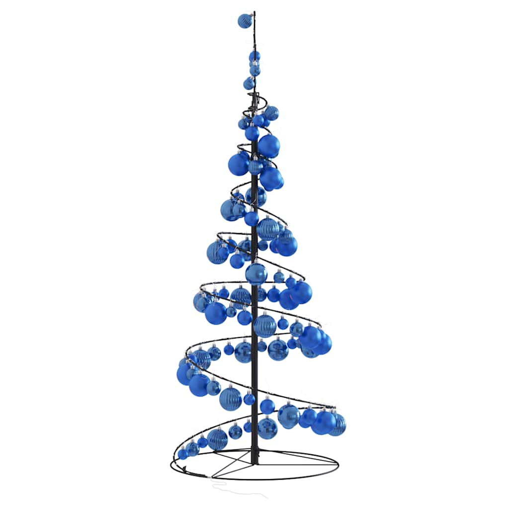 Christmas Tree Light Cone with Baubles 80 LEDs Warm White 120 cm