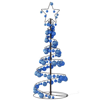 Christmas Tree Light Cone with Baubles 80 LEDs Warm White 120 cm