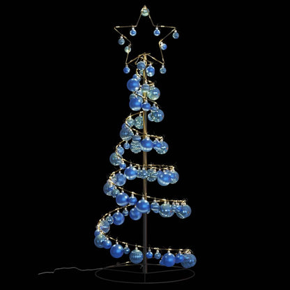 Christmas Tree Light Cone with Baubles 80 LEDs Warm White 120 cm