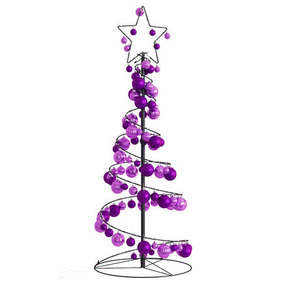 Christmas Tree Light Cone with Baubles 80 LEDs Warm White 120 cm