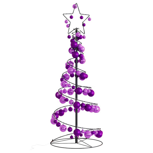 Christmas Tree Light Cone with Baubles 80 LEDs Warm White 120 cm