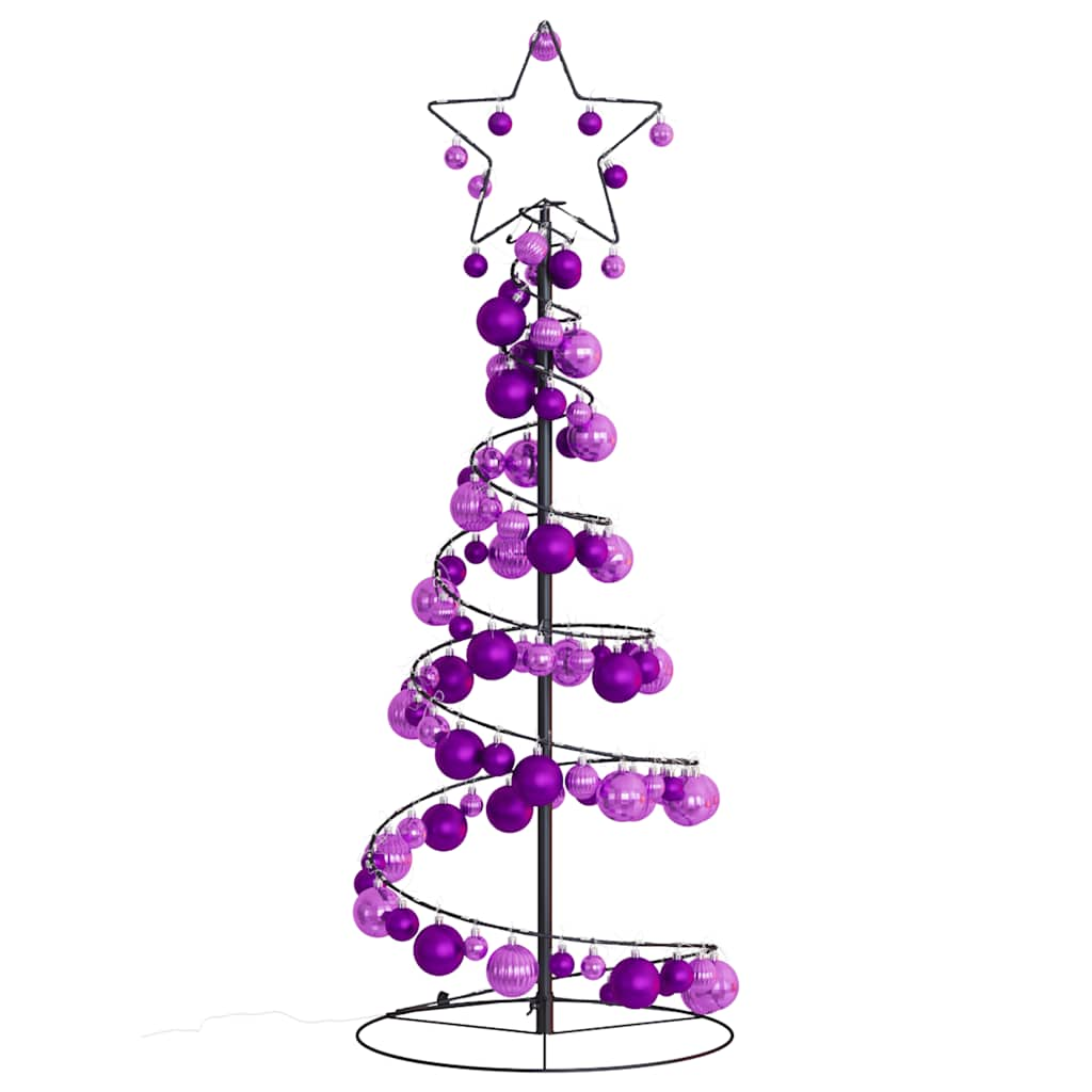 Christmas Tree Light Cone with Baubles 80 LEDs Warm White 120 cm