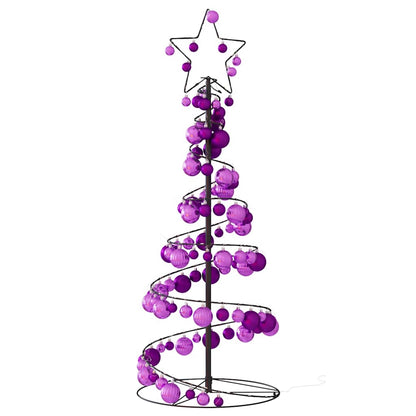 Christmas Tree Light Cone with Baubles 80 LEDs Warm White 120 cm