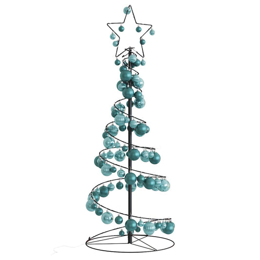 Christmas Tree Light Cone with Baubles 80 LEDs Warm White 120 cm