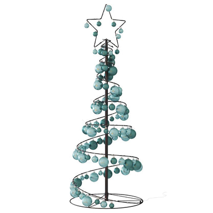 Christmas Tree Light Cone with Baubles 80 LEDs Warm White 120 cm