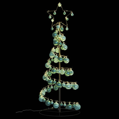 Christmas Tree Light Cone with Baubles 80 LEDs Warm White 120 cm