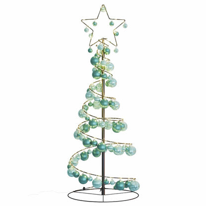 Christmas Tree Light Cone with Baubles 80 LEDs Warm White 120 cm