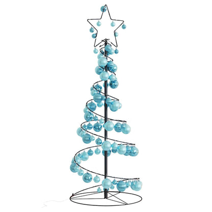 Christmas Tree Light Cone with Baubles 80 LEDs Warm White 120 cm