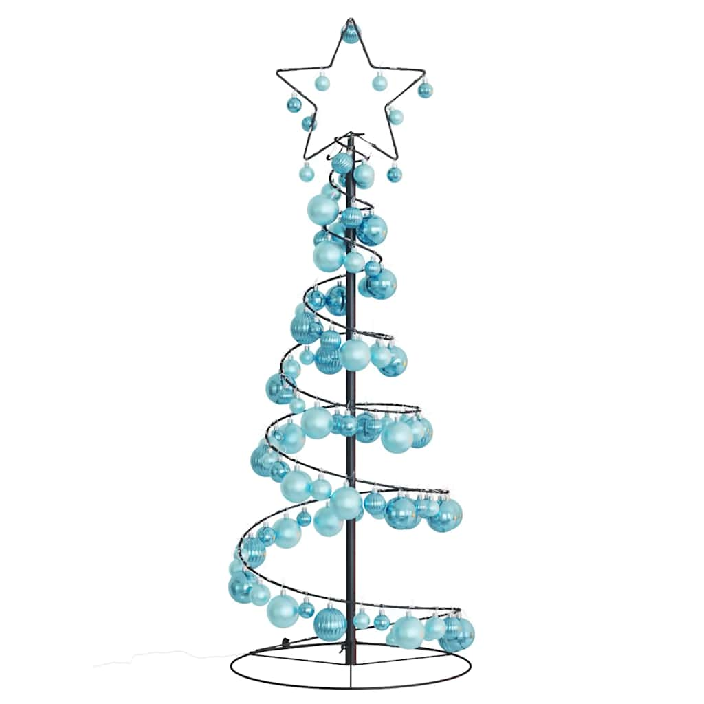 Christmas Tree Light Cone with Baubles 80 LEDs Warm White 120 cm