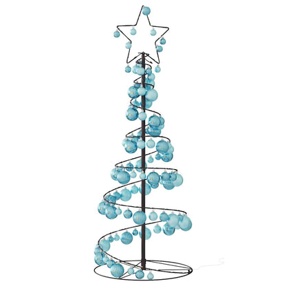 Christmas Tree Light Cone with Baubles 80 LEDs Warm White 120 cm