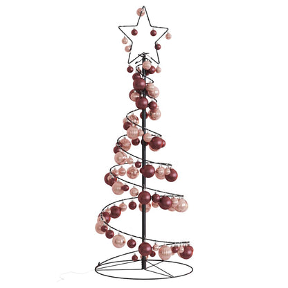 Christmas Tree Light Cone with Baubles 80 LEDs Warm White 120 cm