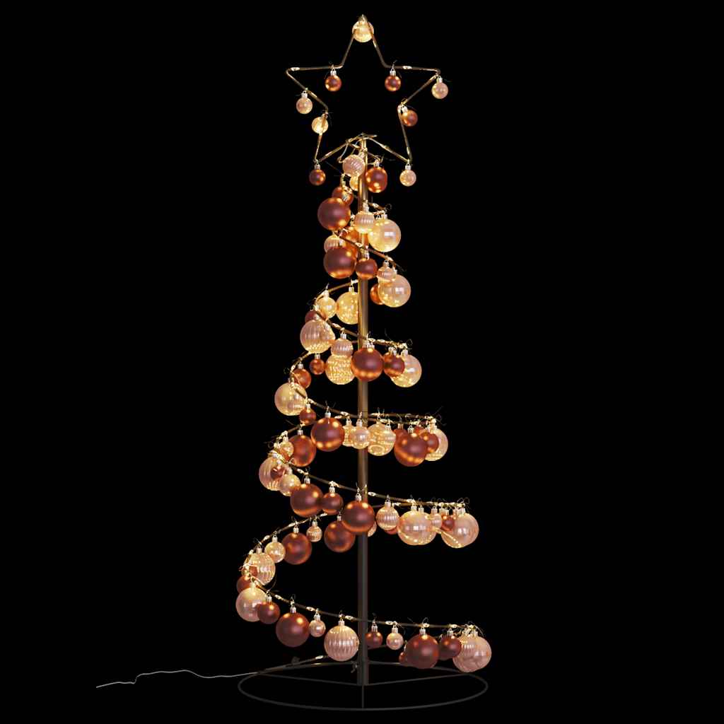 Christmas Tree Light Cone with Baubles 80 LEDs Warm White 120 cm