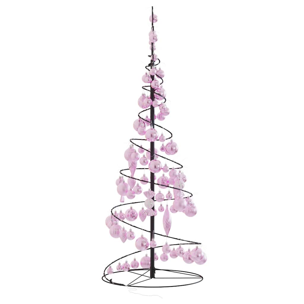 Christmas Tree Light Cone with Baubles 80 LEDs Warm White 120 cm