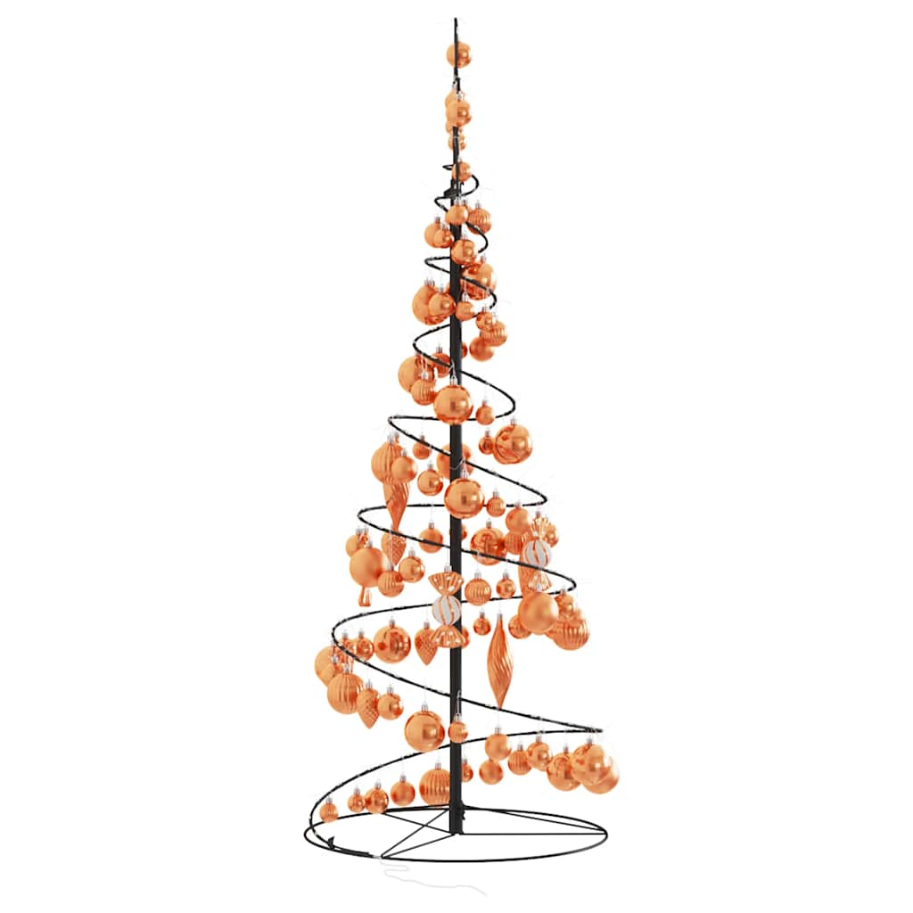 Christmas Tree Light Cone with Baubles 80 LEDs Warm White 120 cm