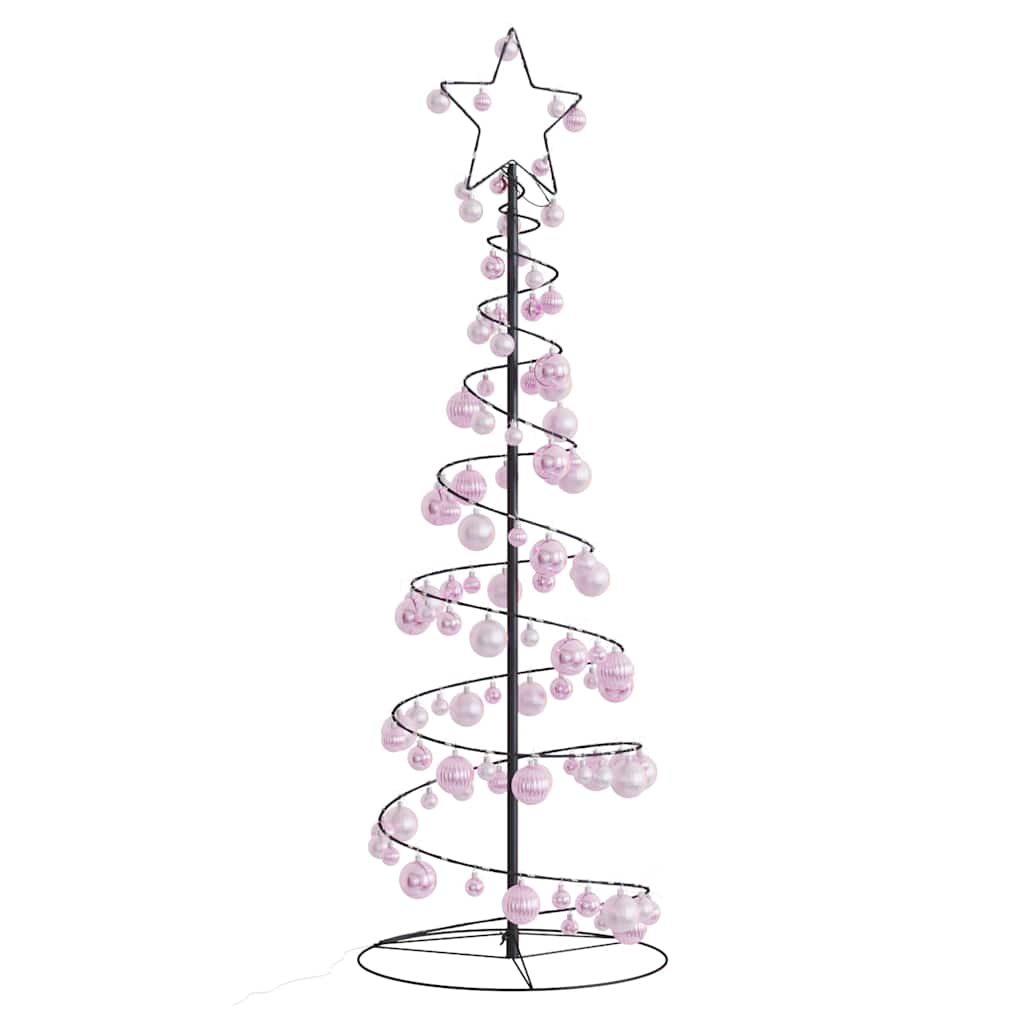 Christmas Tree Light Cone with Baubles 100 LEDs Warm White 150 cm