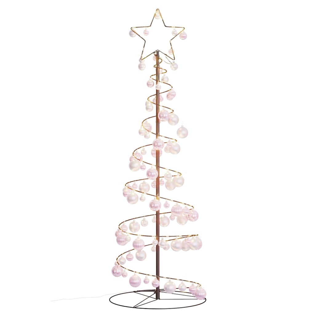 Christmas Tree Light Cone with Baubles 100 LEDs Warm White 150 cm