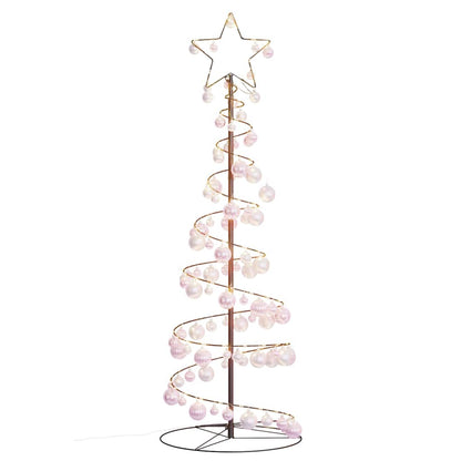 Christmas Tree Light Cone with Baubles 100 LEDs Warm White 150 cm