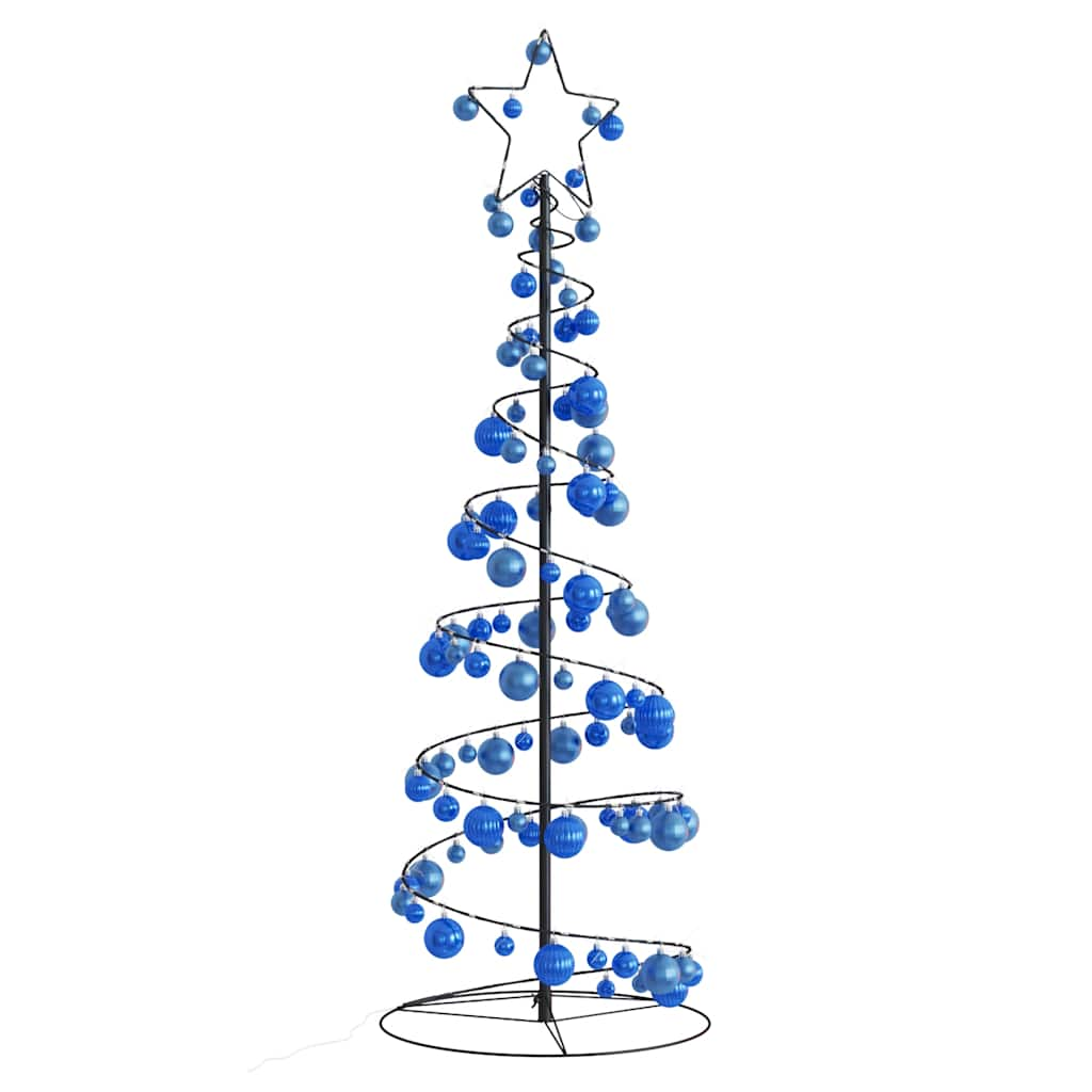 Christmas Tree Light Cone with Baubles 100 LEDs Warm White 150 cm