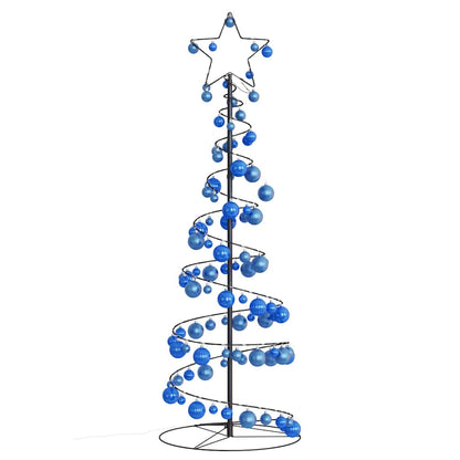 Christmas Tree Light Cone with Baubles 100 LEDs Warm White 150 cm