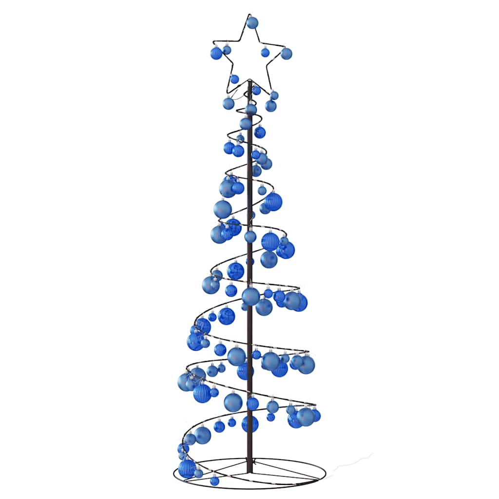 Christmas Tree Light Cone with Baubles 100 LEDs Warm White 150 cm