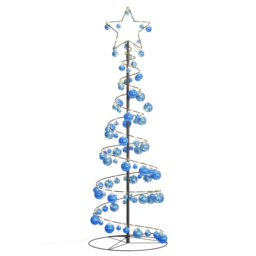 Christmas Tree Light Cone with Baubles 100 LEDs Warm White 150 cm