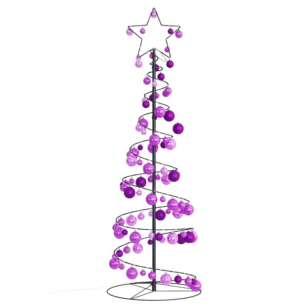 Christmas Tree Light Cone with Baubles 100 LEDs Warm White 150 cm