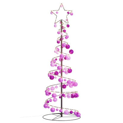 Christmas Tree Light Cone with Baubles 100 LEDs Warm White 150 cm