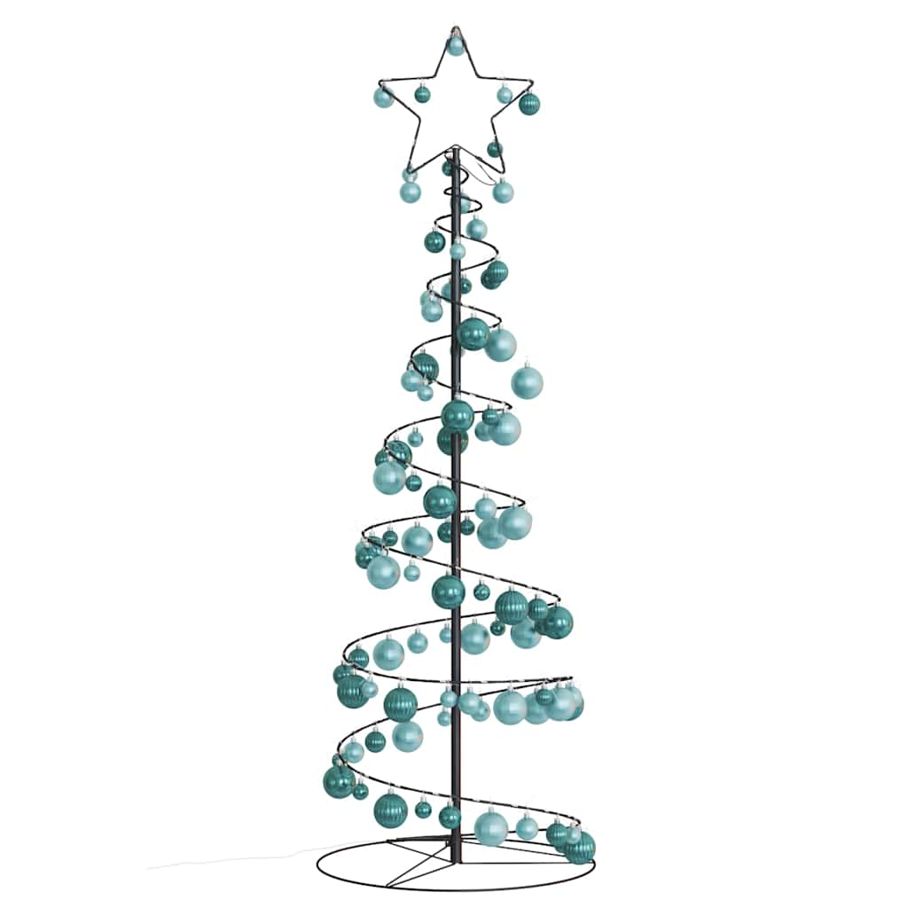 Christmas Tree Light Cone with Baubles 100 LEDs Warm White 150 cm