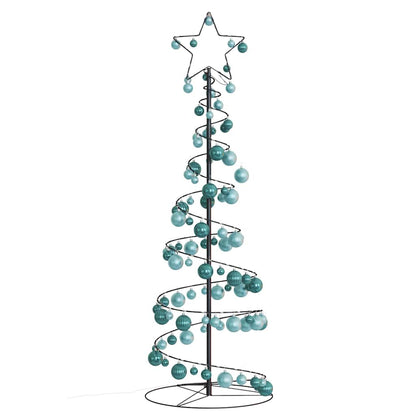 Christmas Tree Light Cone with Baubles 100 LEDs Warm White 150 cm