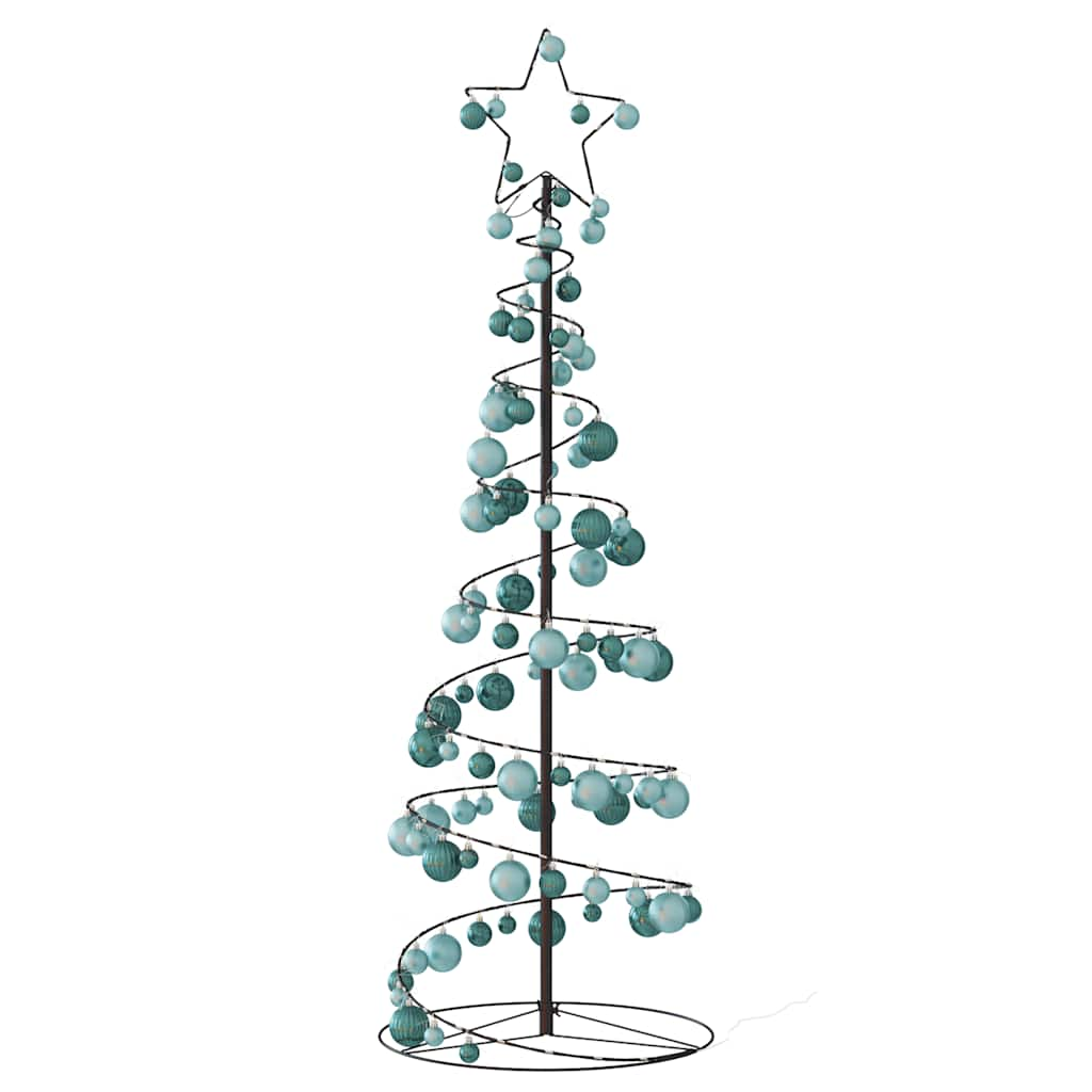 Christmas Tree Light Cone with Baubles 100 LEDs Warm White 150 cm