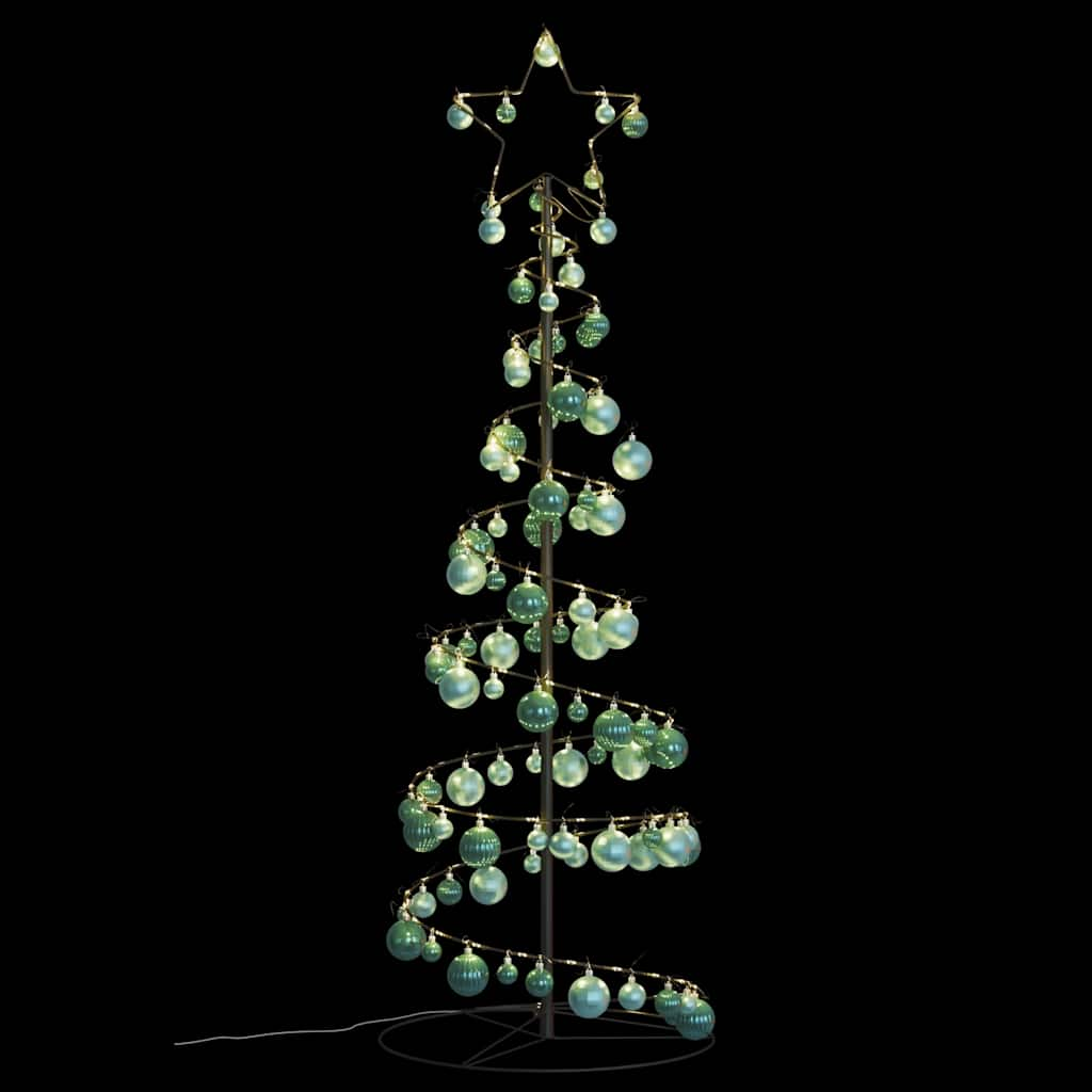 Christmas Tree Light Cone with Baubles 100 LEDs Warm White 150 cm