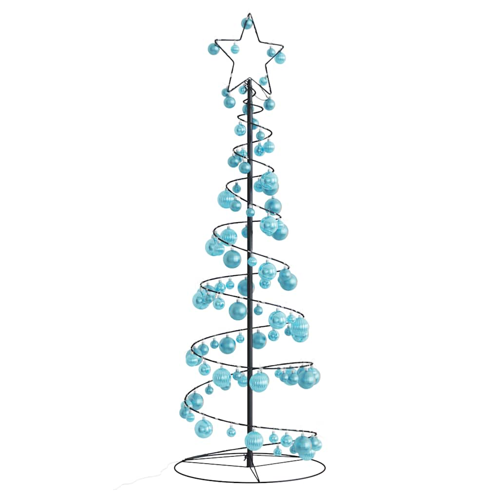 Christmas Tree Light Cone with Baubles 100 LEDs Warm White 150 cm