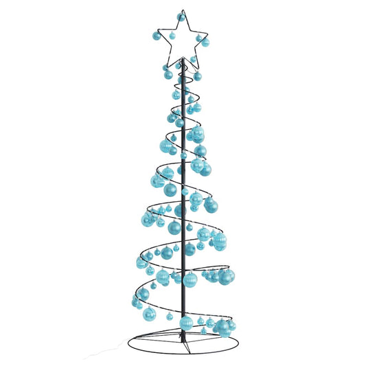 Christmas Tree Light Cone with Baubles 100 LEDs Warm White 150 cm