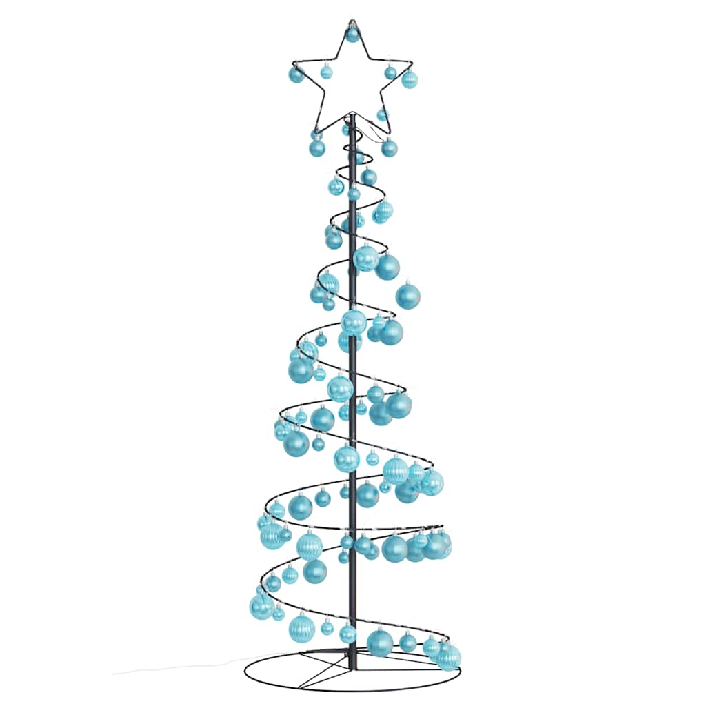 Christmas Tree Light Cone with Baubles 100 LEDs Warm White 150 cm