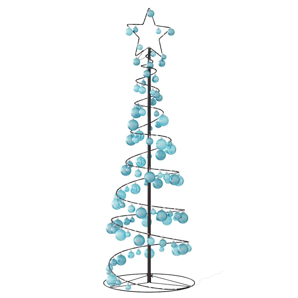 Christmas Tree Light Cone with Baubles 100 LEDs Warm White 150 cm