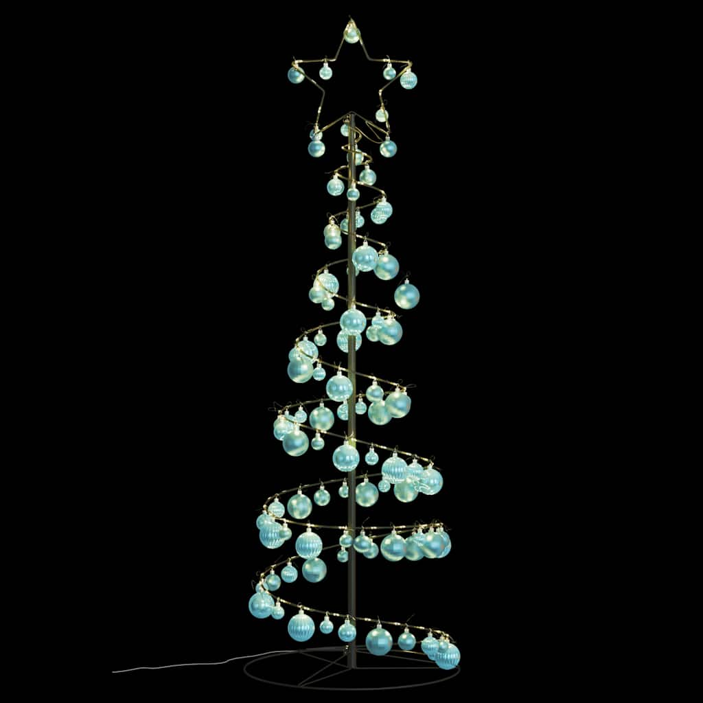 Christmas Tree Light Cone with Baubles 100 LEDs Warm White 150 cm